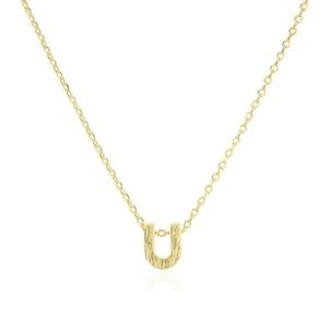 Melinda Maria A-Z Block Letter Necklace 18K Gold Over Sterling Silver- U